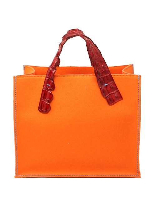 Orange bag with crocodile handles Laboratorio Capri | GRETAARANCIOROSSO